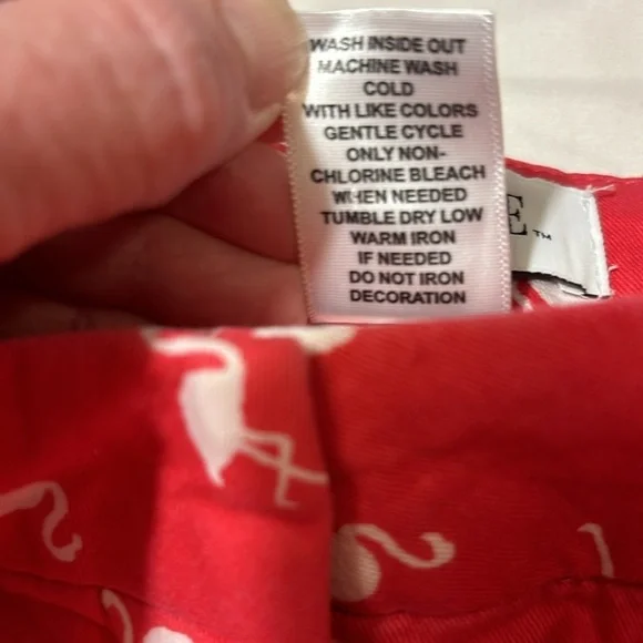 Elle Hot Pink Flamingo Print Chino Shorts size 2 - Picture 3 of 8